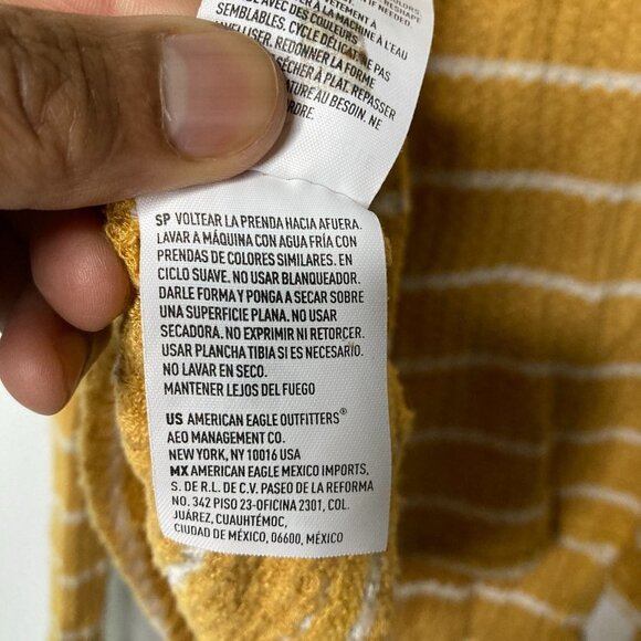 AEO Women's Mustard Yellow Soft & Sexy Plush Cropped Top Size Medium - Picture 3 of 11